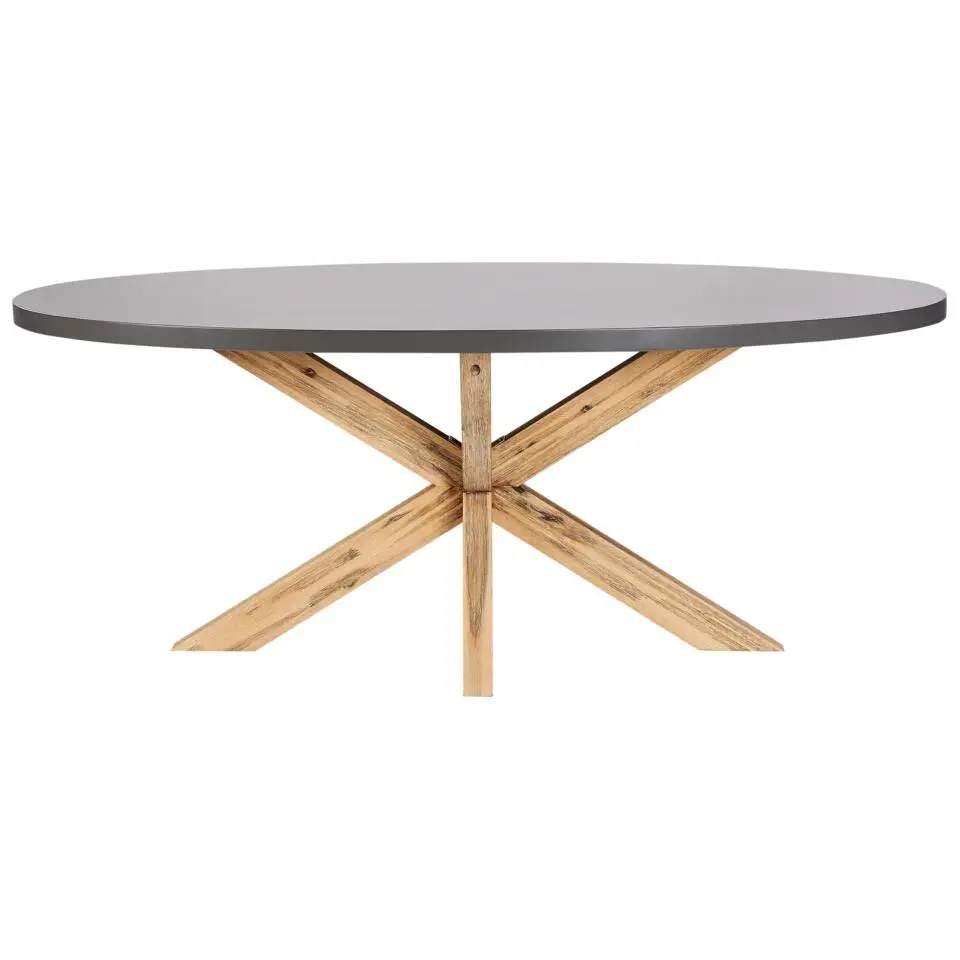 ORISTANO - Tuintafel - Lichthout/Grijs - 190 x 100 cm - Beton