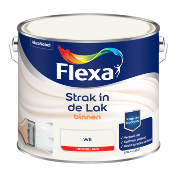 Flexa Strak in de Lak binnenlak hoogglans wit 2,5 liter
