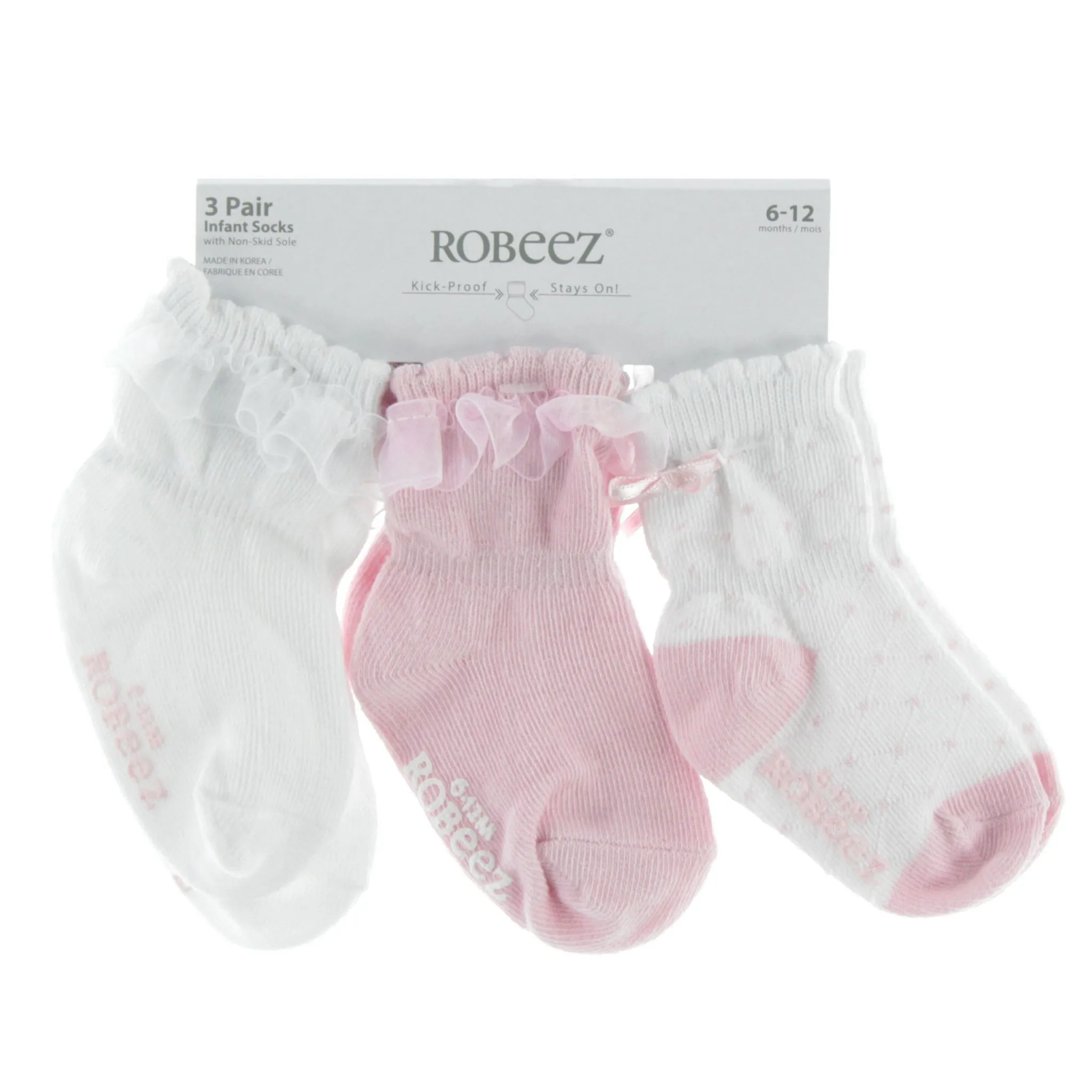 Robeez Bas Paquet de 3 Rose 0-24mois