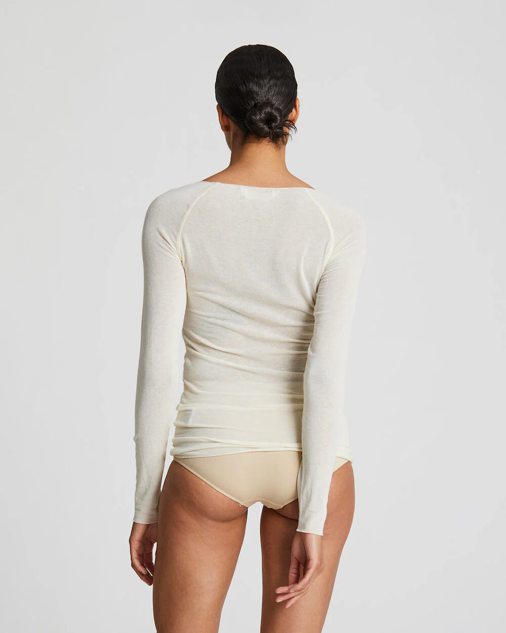 Gai+Lisva  Amalie wool langærmet t-shirt - Off White