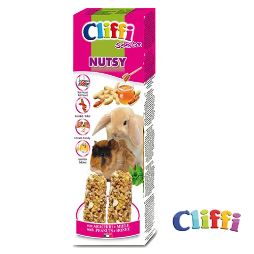BARRAS CLIFFI PARA COELHO E PORQUINHO-DA-ÍNDIA (NUTSY 2 UNIDADES (110 GR))