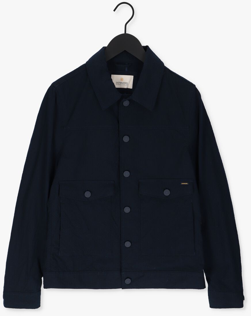 DSTREZZED blauwe dstrezzed overshirt trucker jacket seersucker