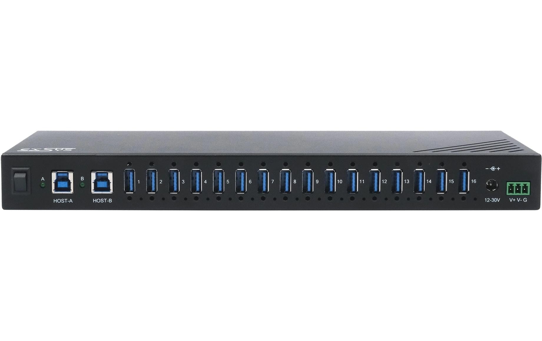 USB-Hub EX-11236HMS<br>16-Ports USB 3.2 Gen 1 Metall HUB für Wand und DIN-Rail
