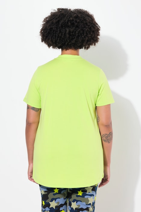 T-Shirt, CutOut Mesh-Sterne, Stehkragen