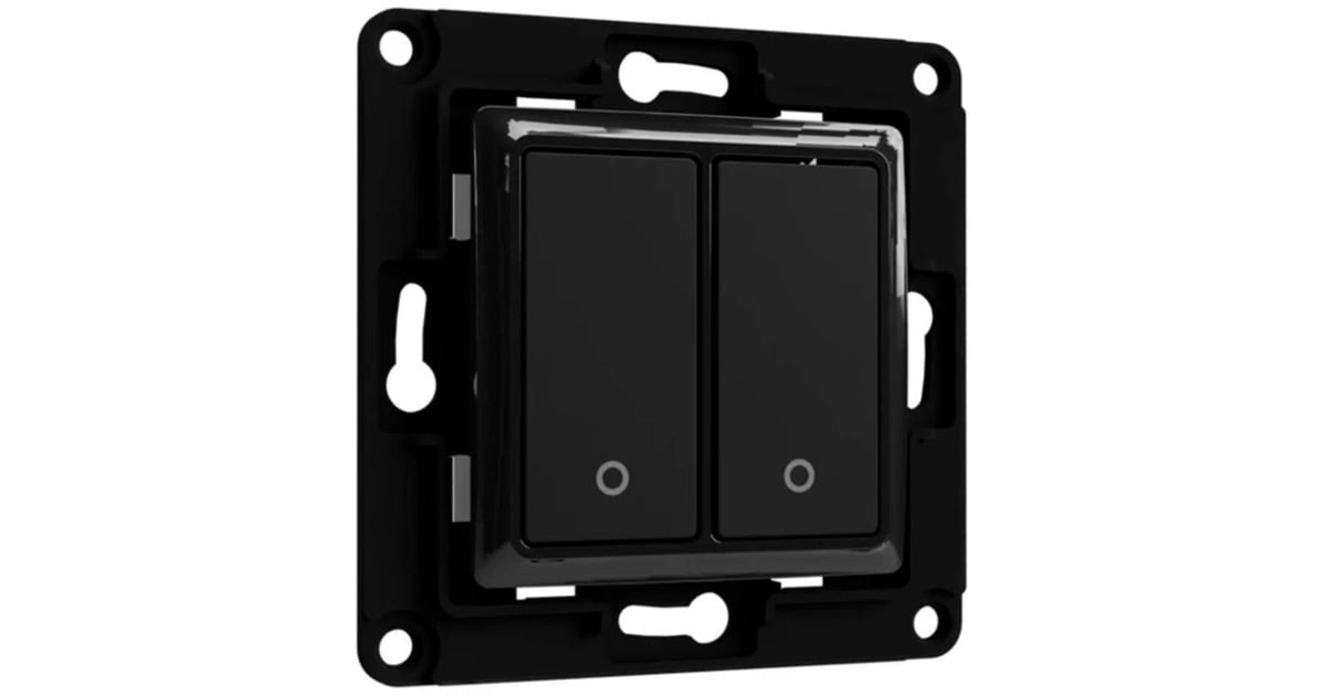 ShellyWall Switch 2 knop  (Zwart)