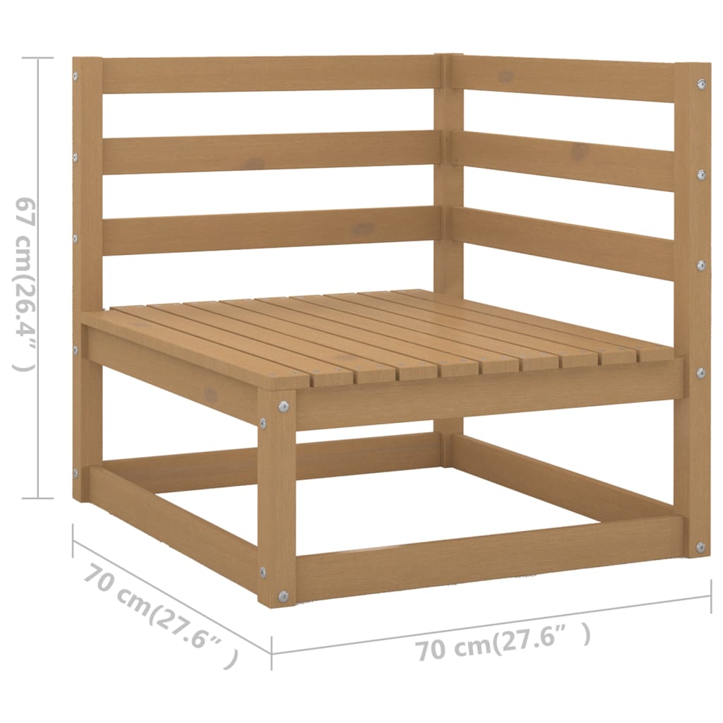 Salon de jardin meuble d'extérieur ensemble de mobilier 10 pièces avec coussins marron miel bois de pin