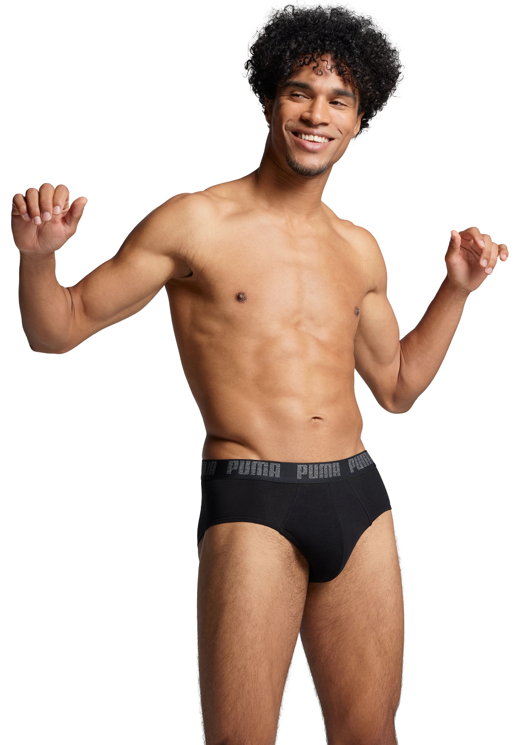 PUMA Slip »PUMA MEN EVERYDAY BRIEFS 2P«, 2er Packer Packung, mit Logobund