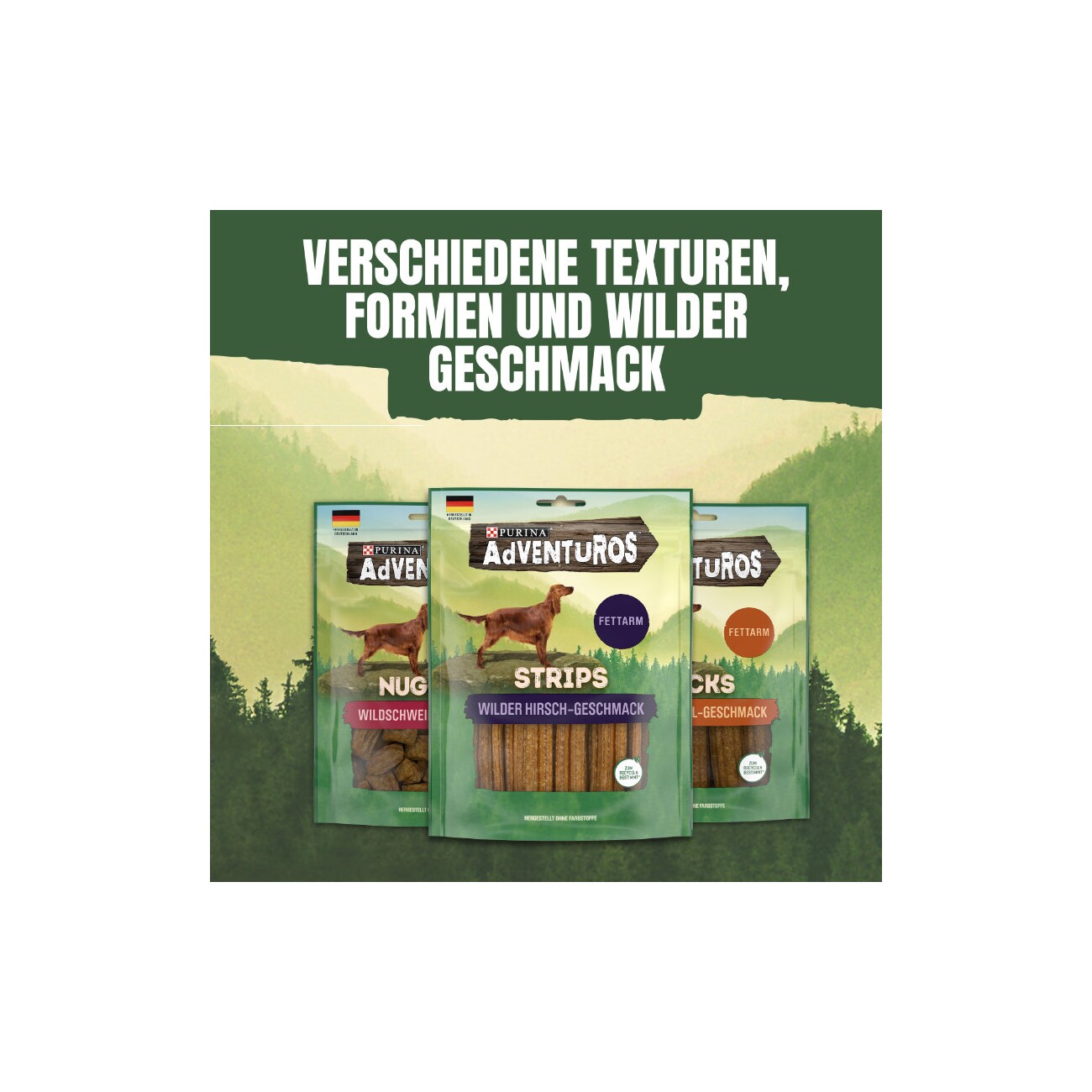 Adventuros Strips fettarm Hirsch 6x90g