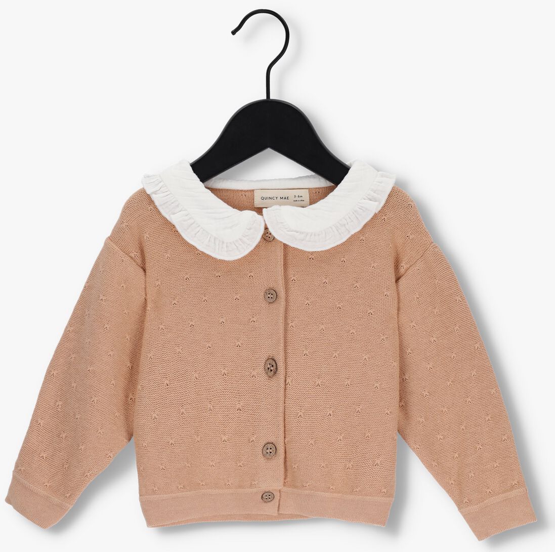 QUINCY MAE lichtroze quincy mae vest ruffle collar cardigan