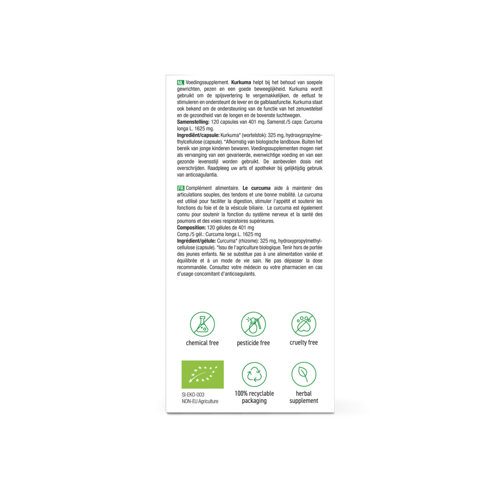 Purasana Kurkuma Bio 120 Capsules