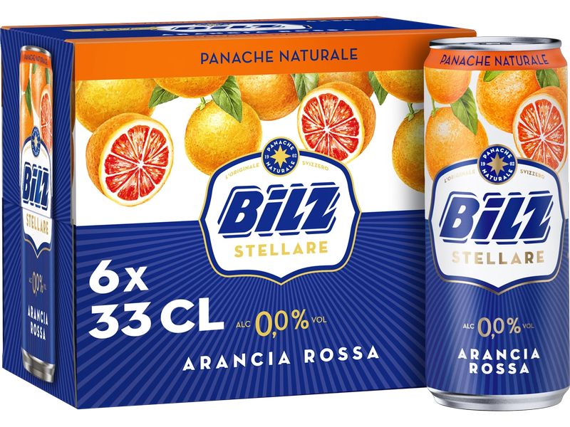 Bilz Stellare Arancia Rossa alkoholfrei 6 x 0.33 l Erfrischendes Panaché mit echtem Blutorangengeschmack
