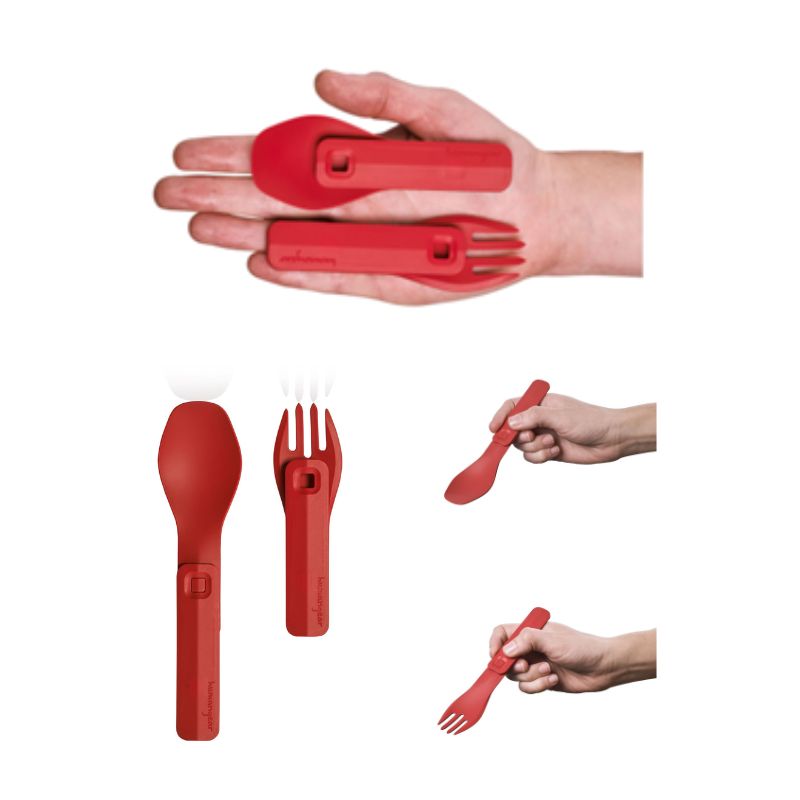 Besteck 'GoBites CLICK' 1x Gabel & 1x Löffel schiebbar
