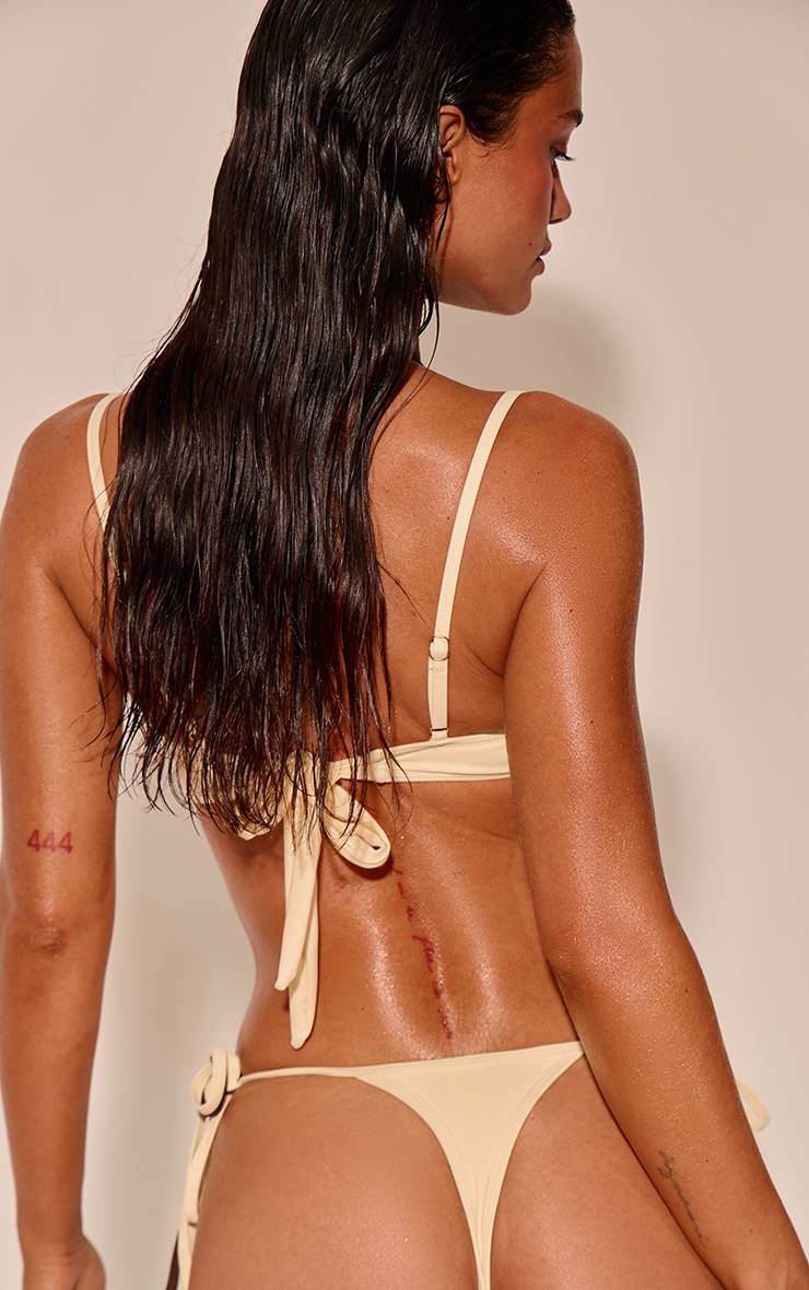 Citron Haut De Bikini À Armatures À Double Couche Contrastée