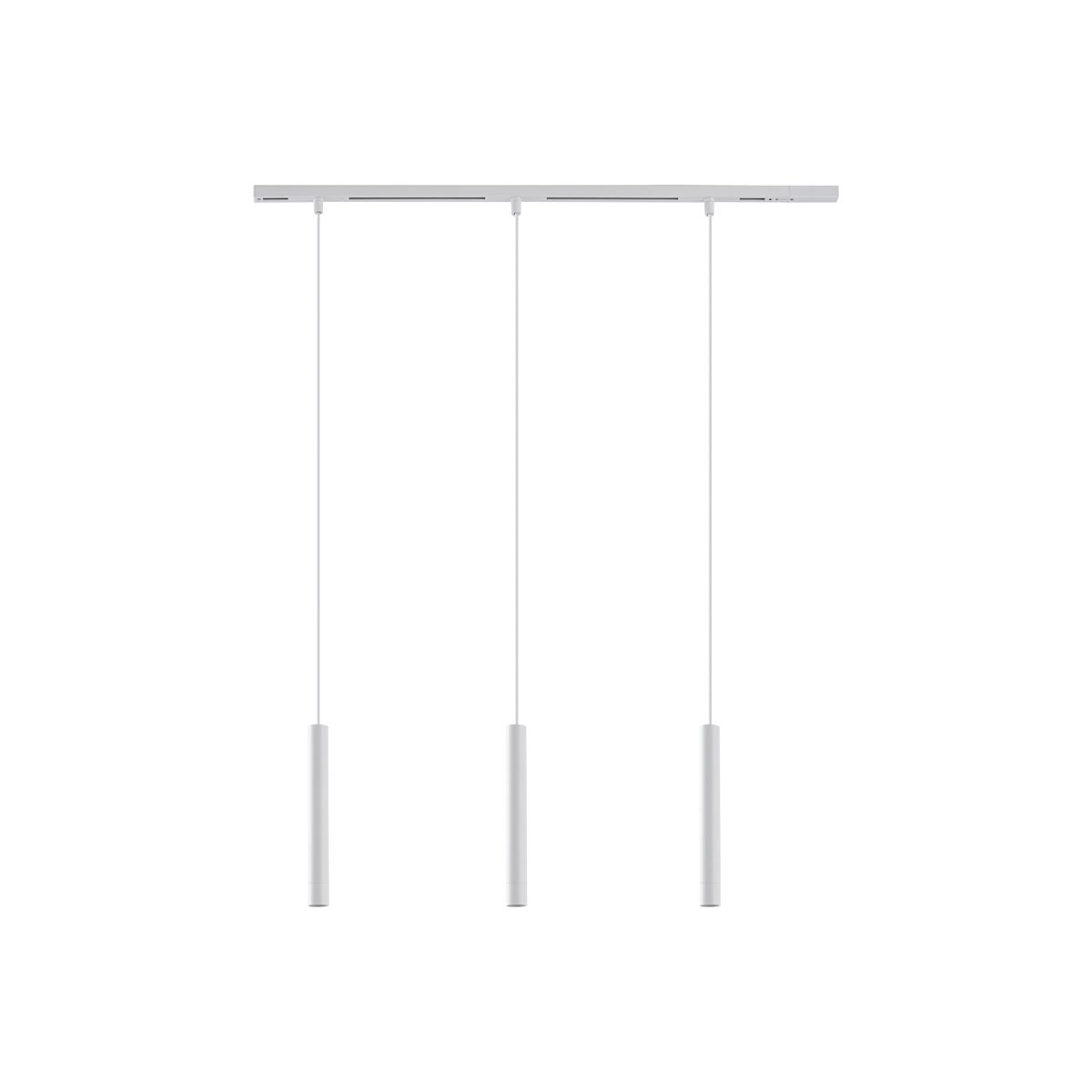 Modern railsysteem met 3 hanglampen wit 1-fase - Slimline Keno