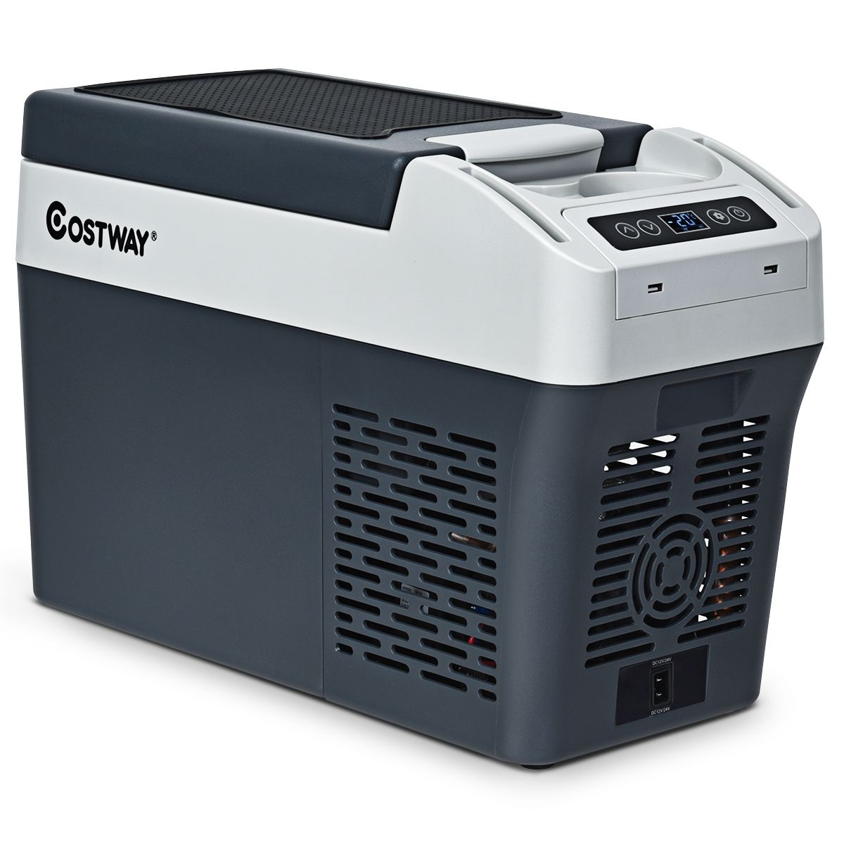 Réfrigérateur Congélateur de Voiture 12L Portable Compresseur -20°C à +10°C Ampoules LED  2 Porte-gobelets 23x53x36cm - Lidl-Manfred