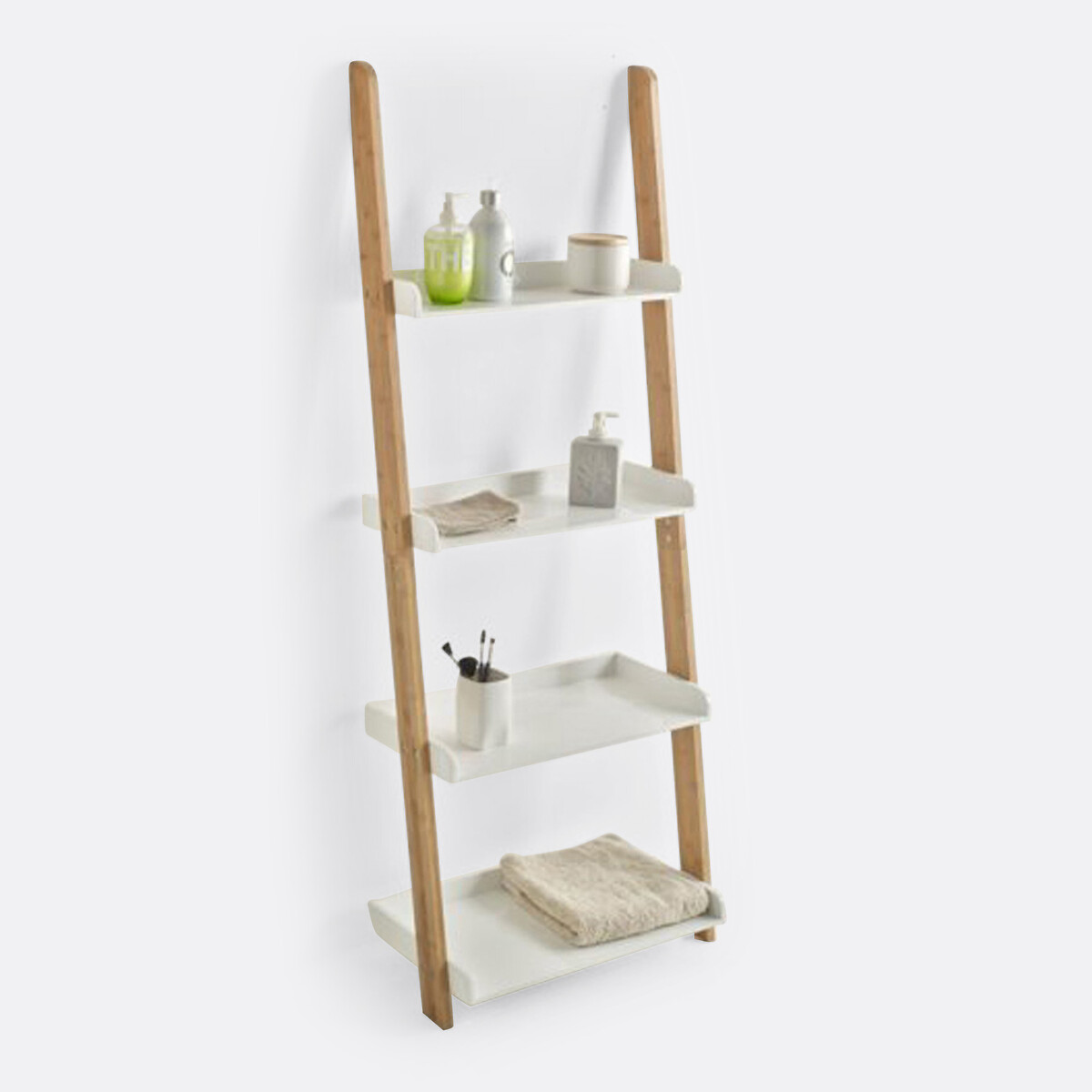 SO'HOME<br>Prateleira de parede para banheiro em formato de escada, 4 prateleiras, Lindus