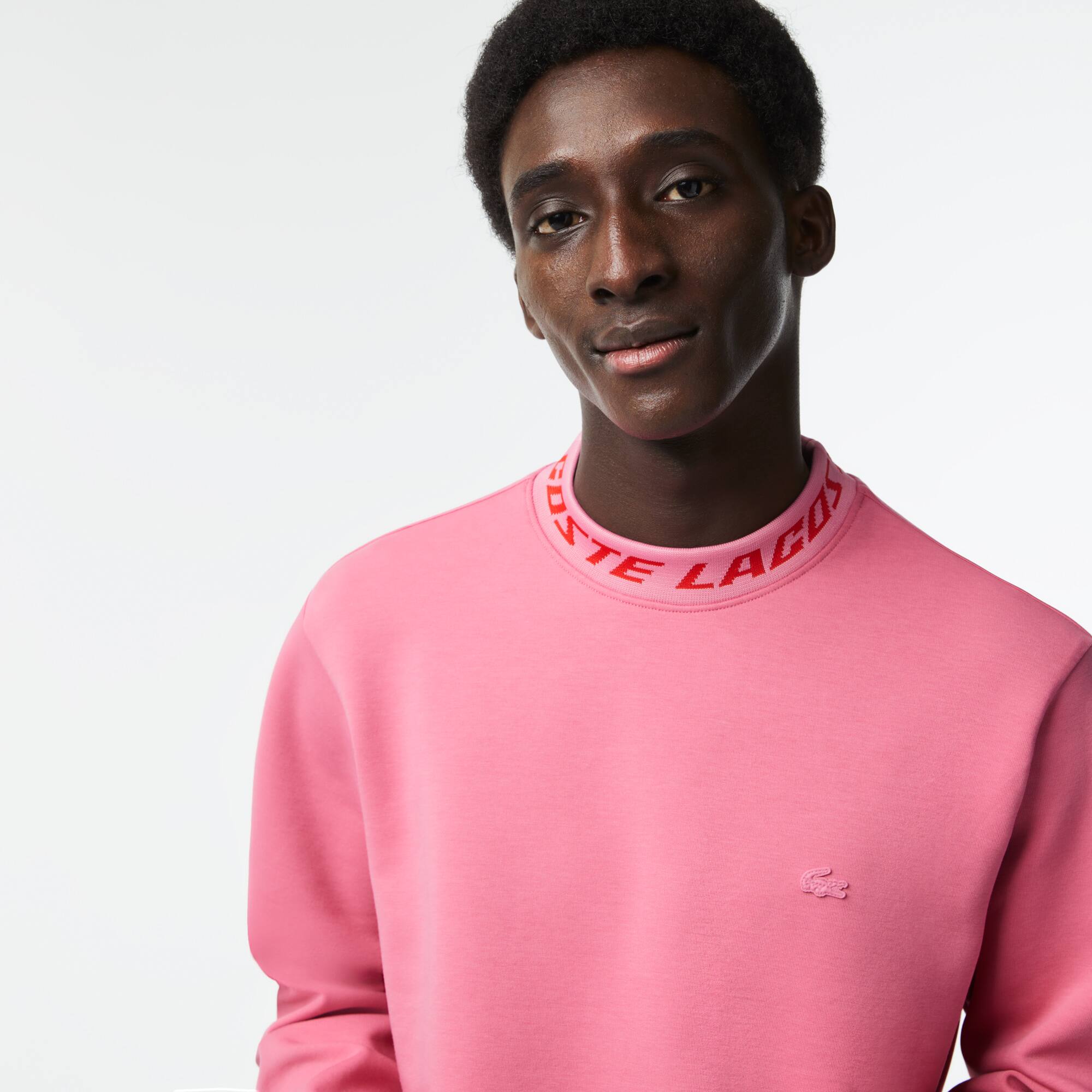 Sweatshirt homme Lacoste avec col siglé en double-face Sweatshirts - Rose - Lacoste - Homme