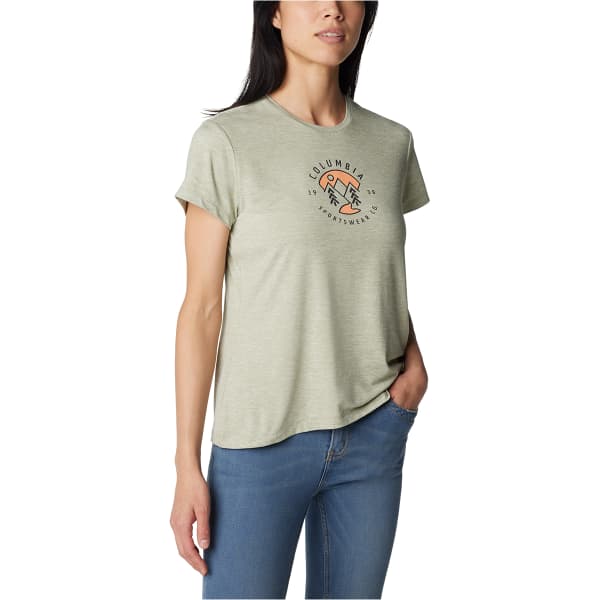 T-shirt randonnée COLUMBIA W SLOAN RIDGE GRAPHIC SHORT SLEEVE TEE SAFARI HEATHER/NATURALLY BOUNDLESS