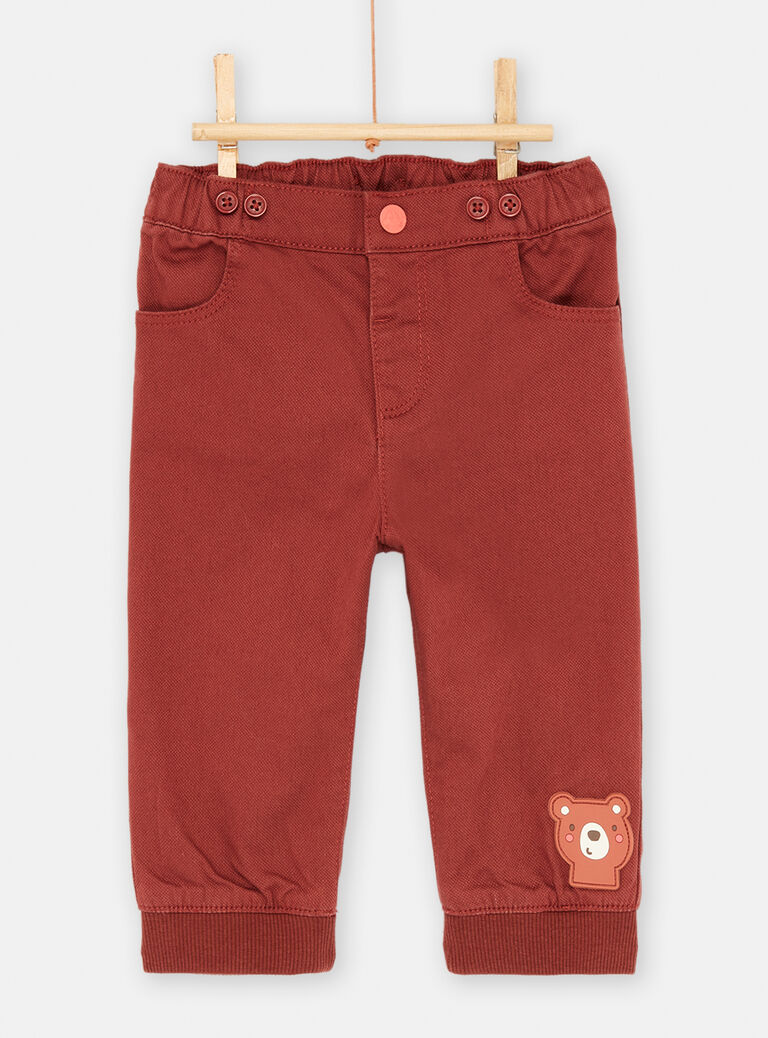 Pantalon havane à bretelles pour bébé garçon