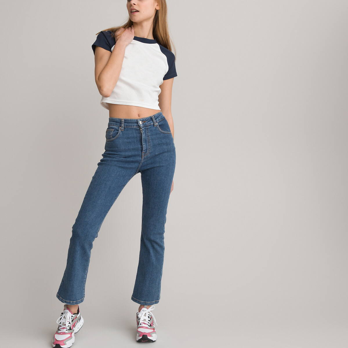 COLEÇÕES LA REDOUTE<br>Camiseta cropped com gola redonda