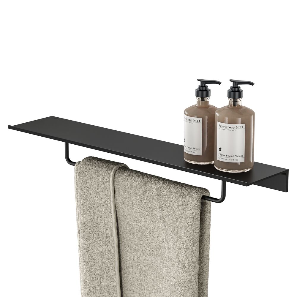 Geesa Leev planchet 60cm met handdoekrek 40cm zwart