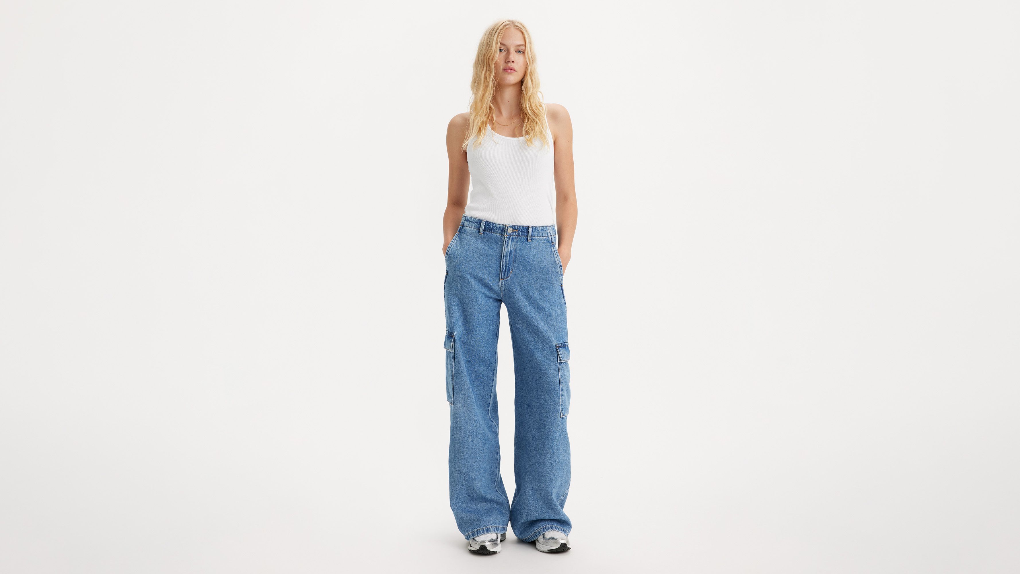 Jean Baggy Cargo Lightweight - Cause And Effect - Bleu