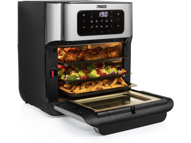 Princess Heissluftofen mit Frittierfunktion 10 l, Schwarz Heissluftfritteuse