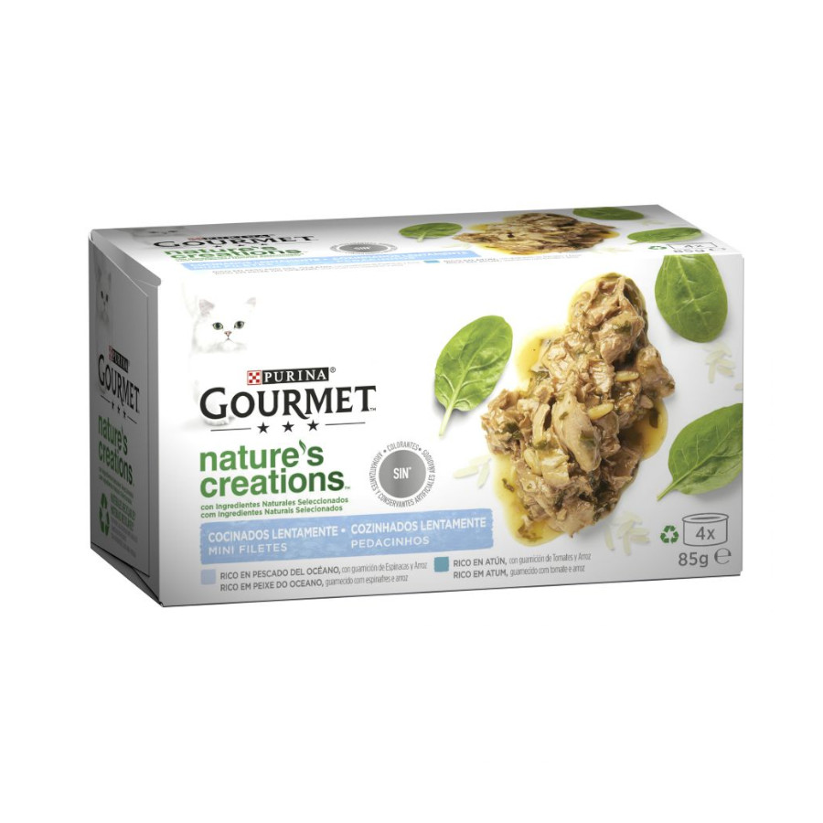 Filés de peixe e atum em miniatura da Gourmet Nature's Creations para gatos - Pacote