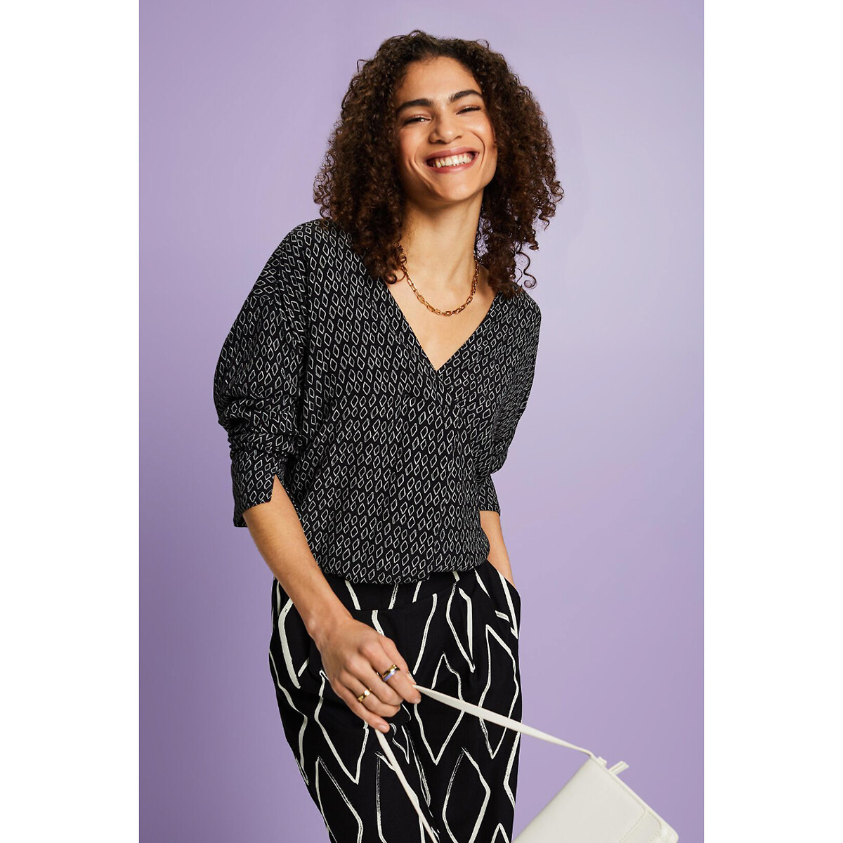 ESPRIT<br>Blusa estampada com decote em V