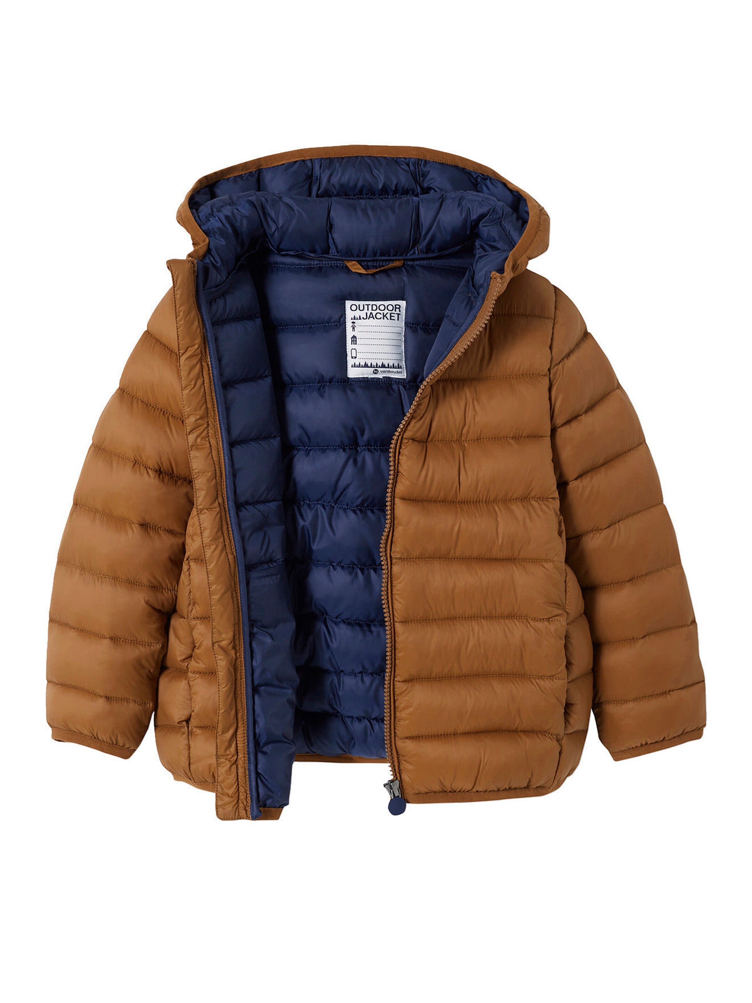 Vertbaudet Jungen Light-Steppjacke mit Wattierung aus Recycling-Polyester karamell