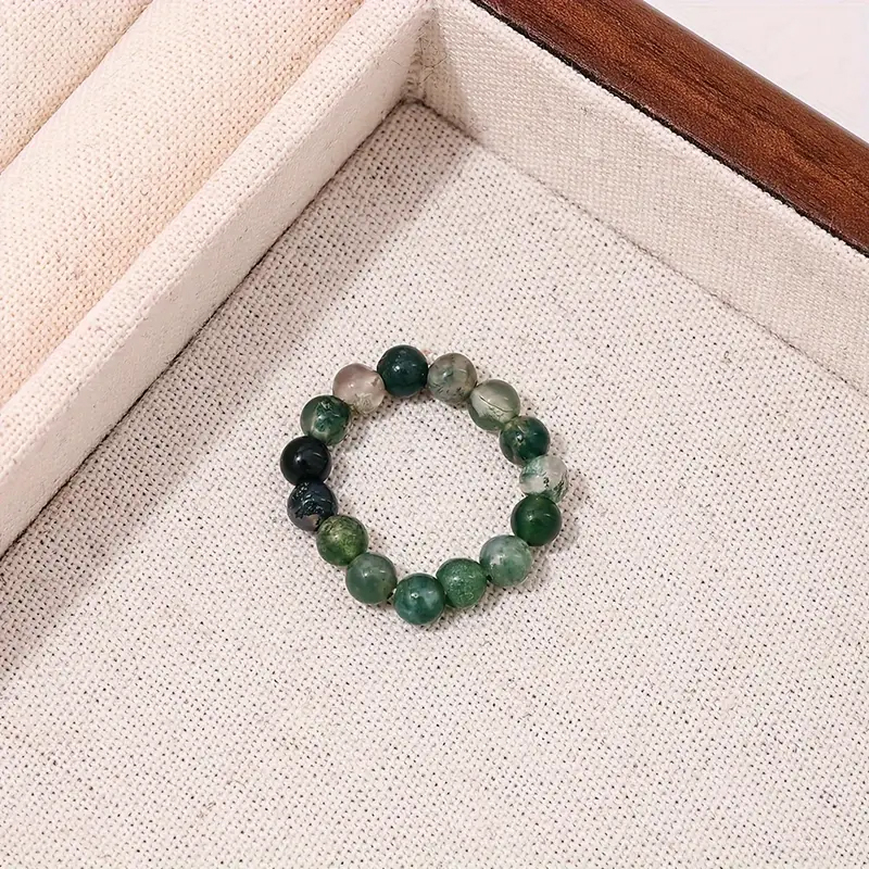 (60-75mm) Naturstein Fingerring Edelstein Modeschmuck Ring - Moosachat