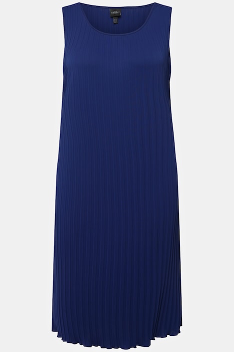 Plissee-Kleid, A-Linie, Rundhals, ärmellos