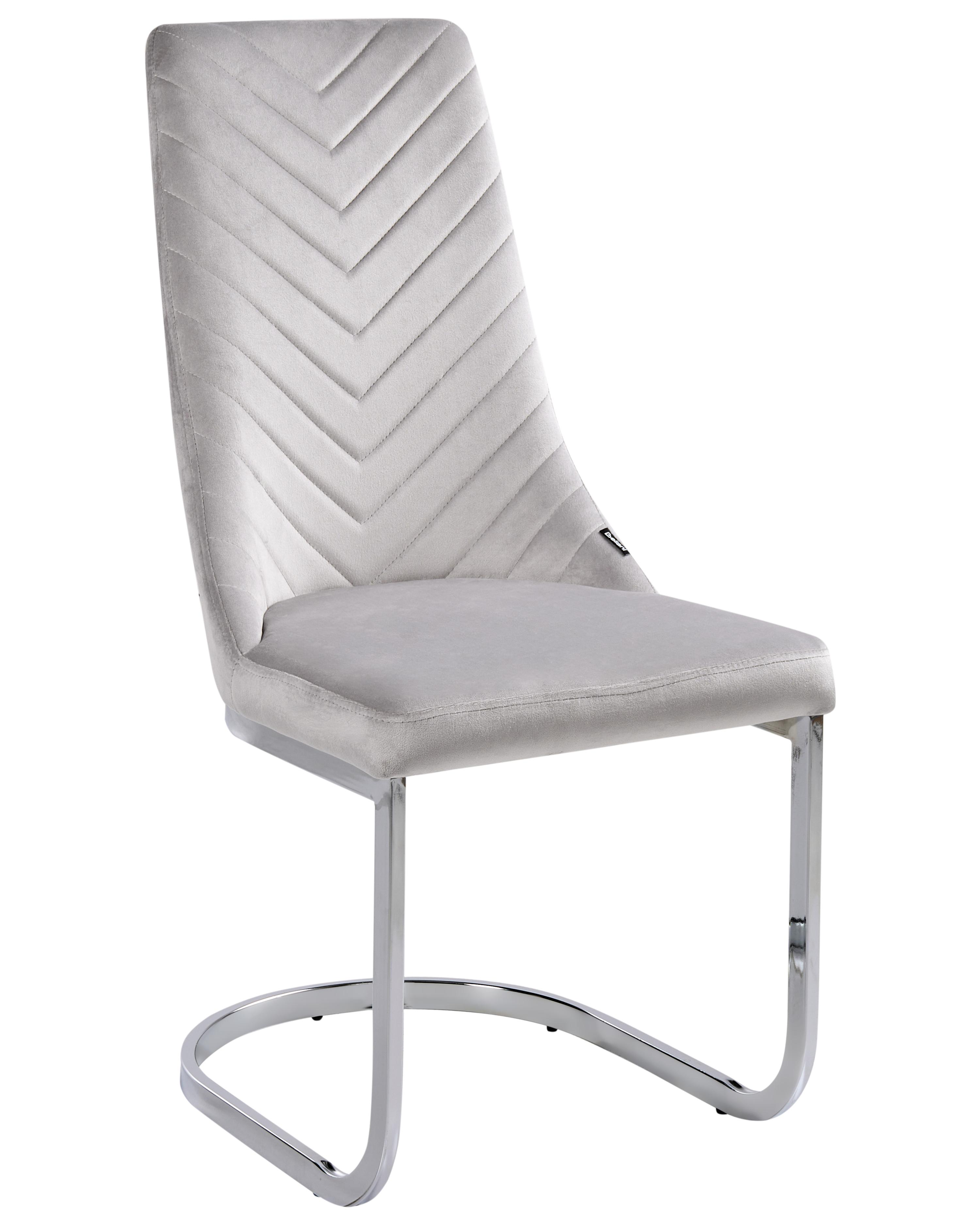 Set van 2 eetkamerstoelen ALTOONA Fluweel Grijs