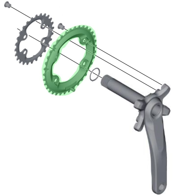 Shimano XT FC-M8000 2-fach Kettenblatt 34 Zähne (BB) kaufen | Bike-Discount