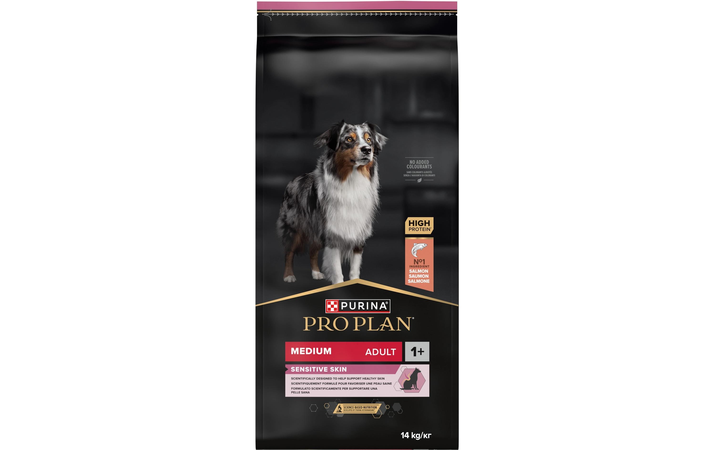 Trockenfutter M Adult Sensitive Skin Lachs, 14 kgAlleinfutter für mittelgrosse Hunde