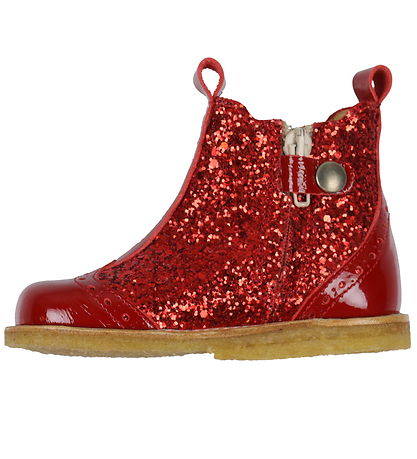 Angulus Stiefel - Chelsea - Rot m. Glitzer