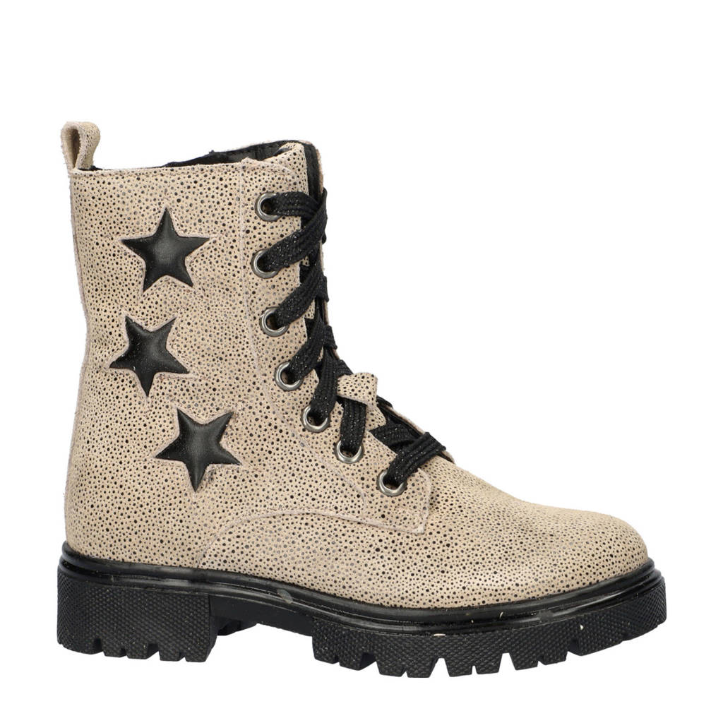 Nelson Kids suède veterboots beige