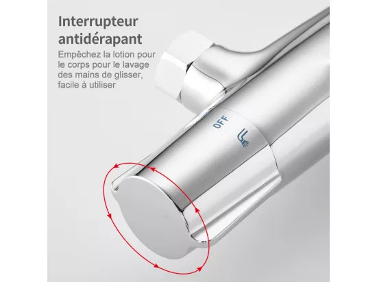 Robinet de Baignoire Cascade Mitigeur Thermostatique de Douche pour Baignoire Robinet de Douche Laiton Chromé Design Elégant
