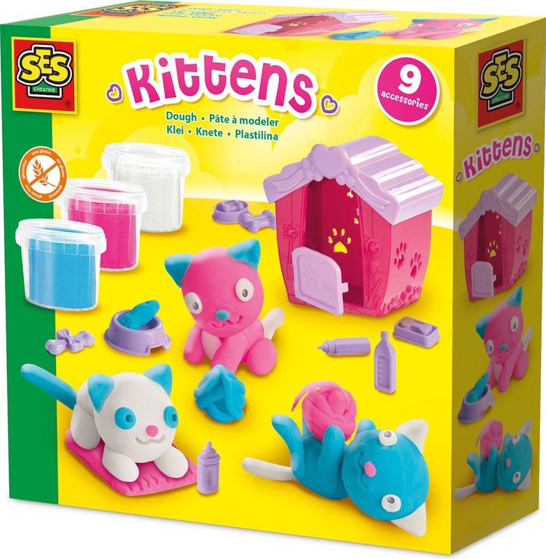 Klei - Kittens Set - Blauw Roze Wit - Glutenvrij