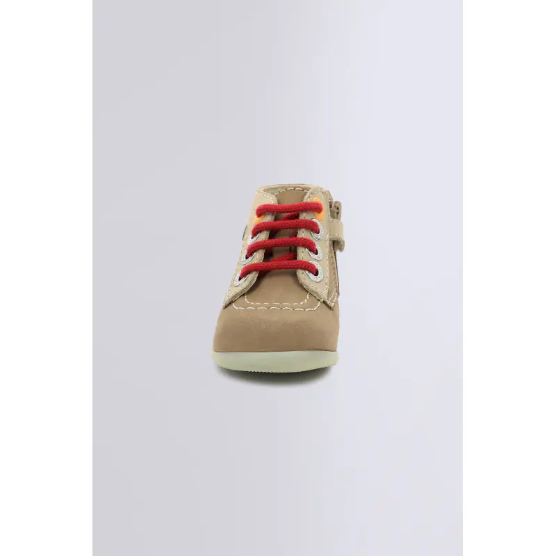 BONZIP BEIGE ROUGE BOTTILLONS Cuir Garçon