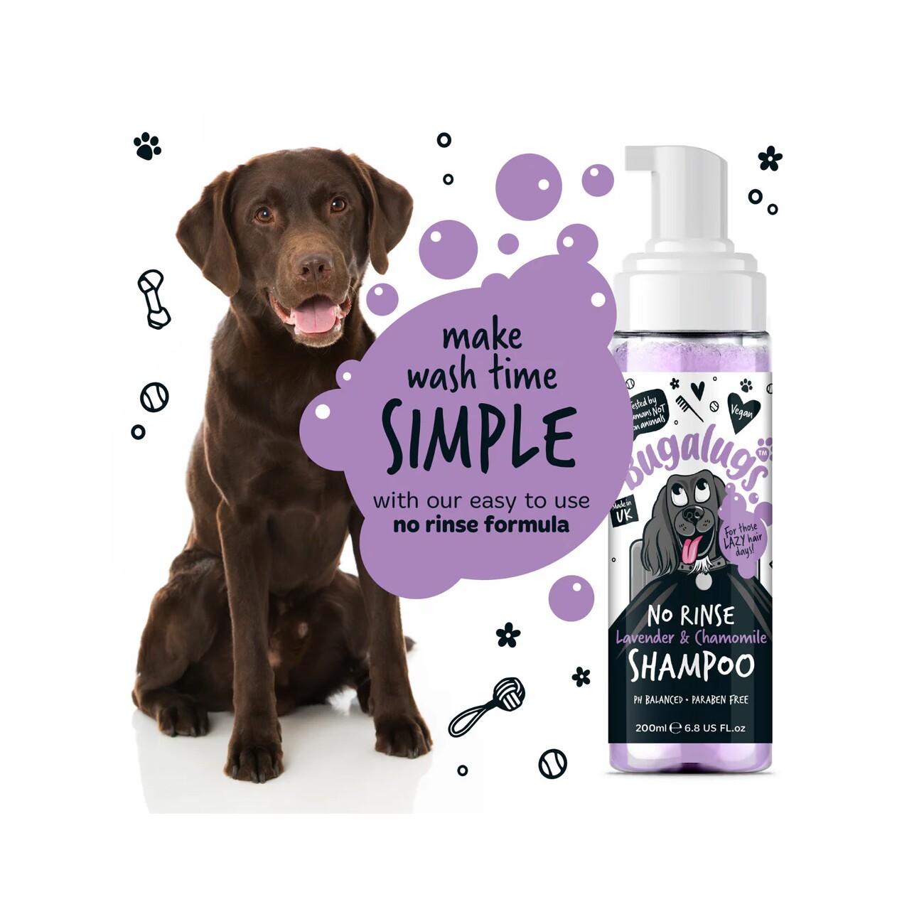 Bugalugs Katzenshampoo Kokos & Papaya – Tropisch duftendes 2-in-1 Shampoo & Conditioner für Katzen