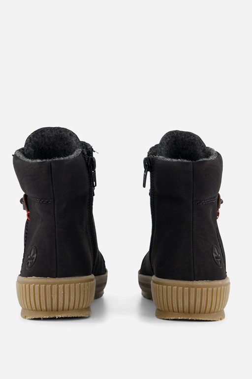 Rieker Veterboots zwart Nubuck