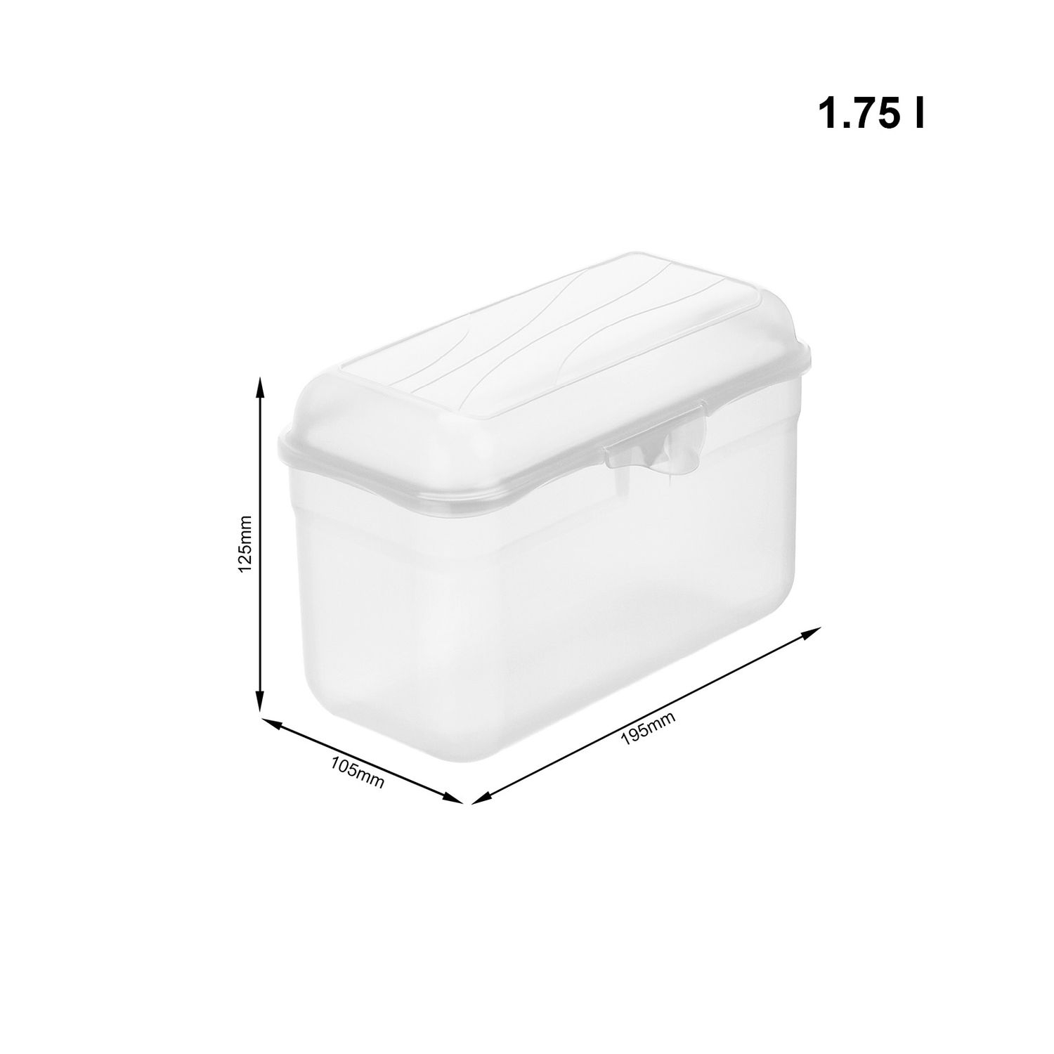 (1.75l) FUN Lunchbox Brotdose Snack Znüni Box mit Klippverschluss (1718800096) - Transparent