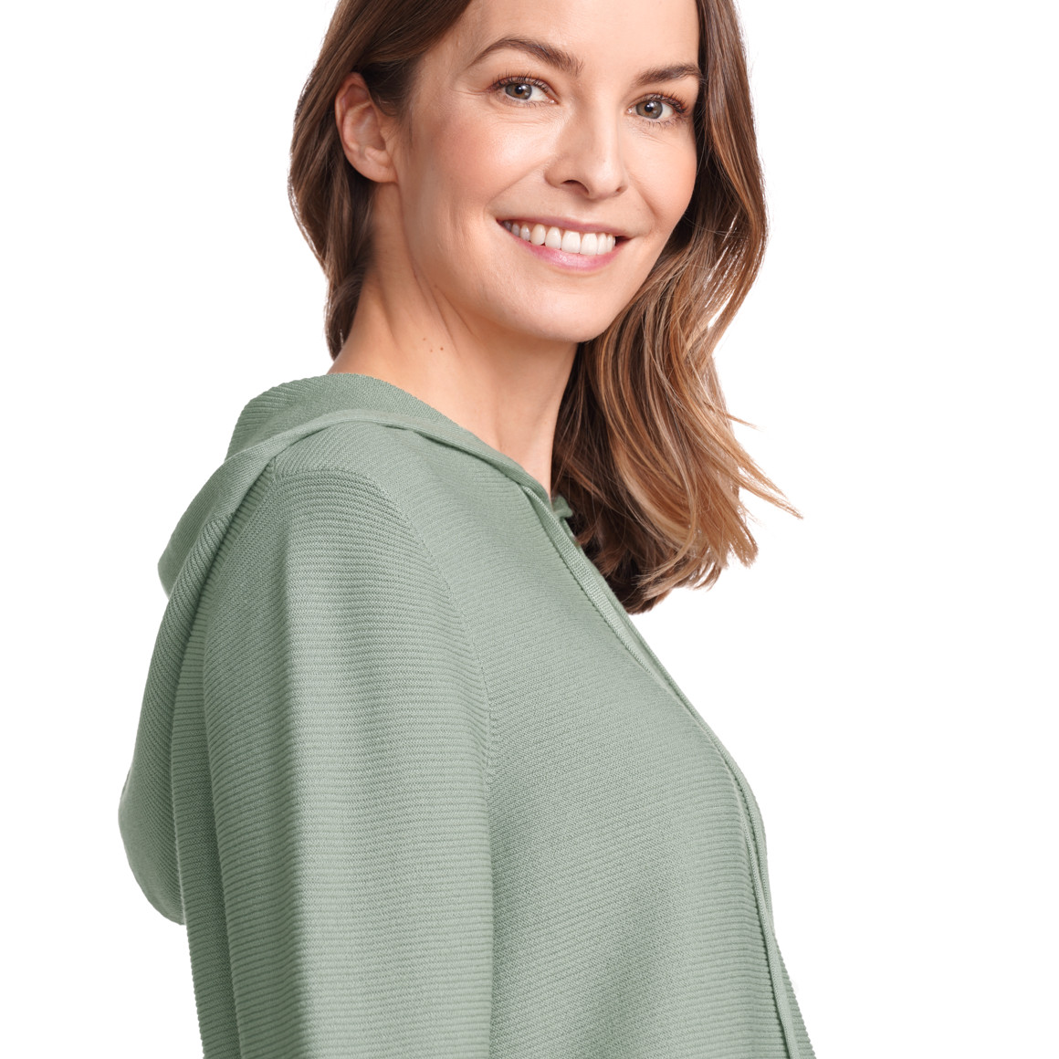Gina Benotti Damen Strickpullover mit Kapuze salbei