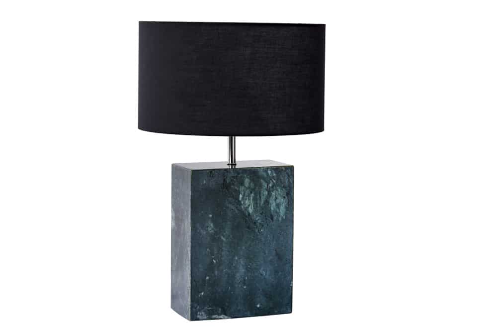 Design Tischlampe NOBLE 55cm grün Marmorfuß Stoffschirm