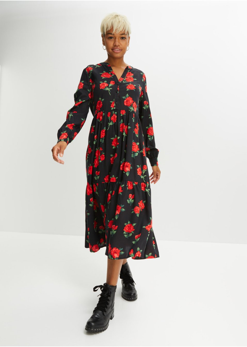 Robe midi à imprimé floral