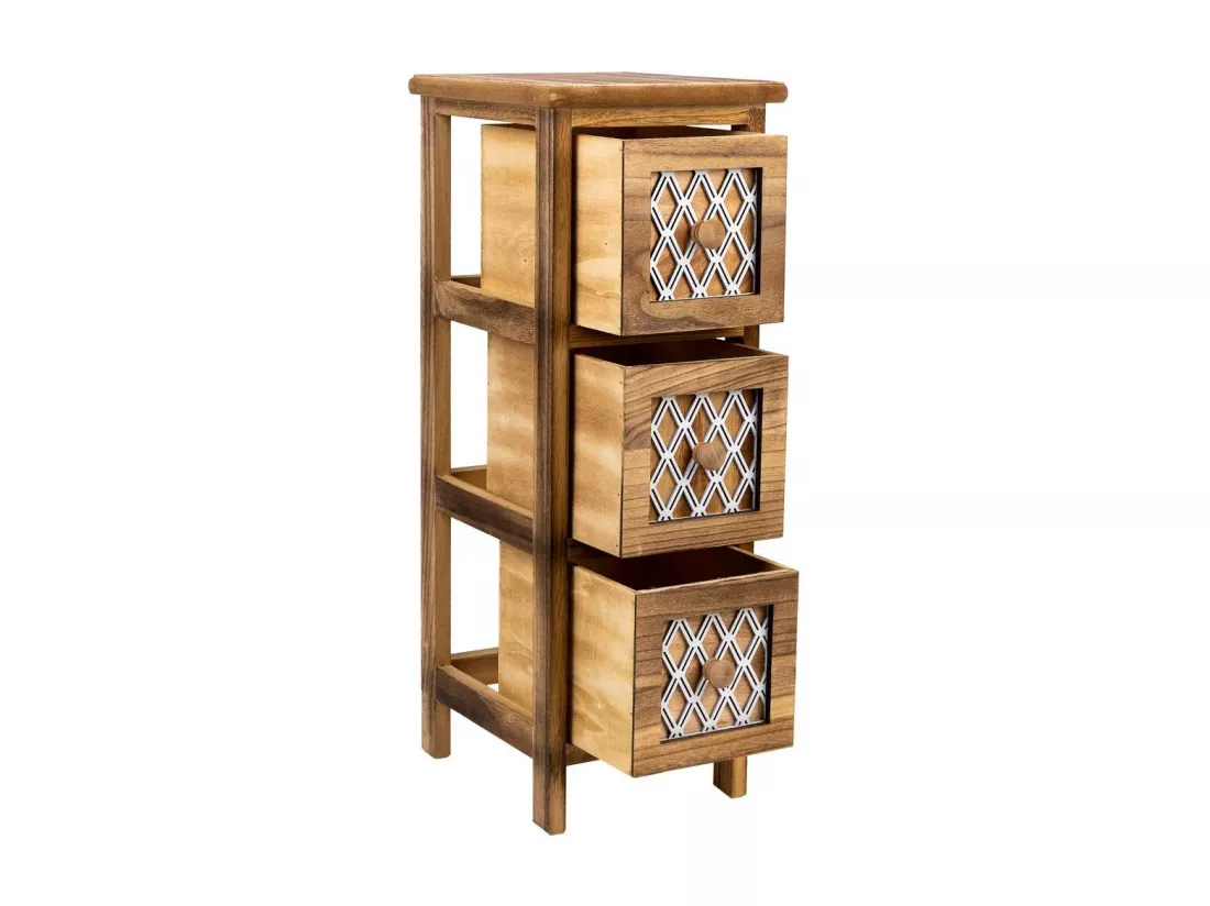 Chiffonnier En Bois Marron 22x26x61h