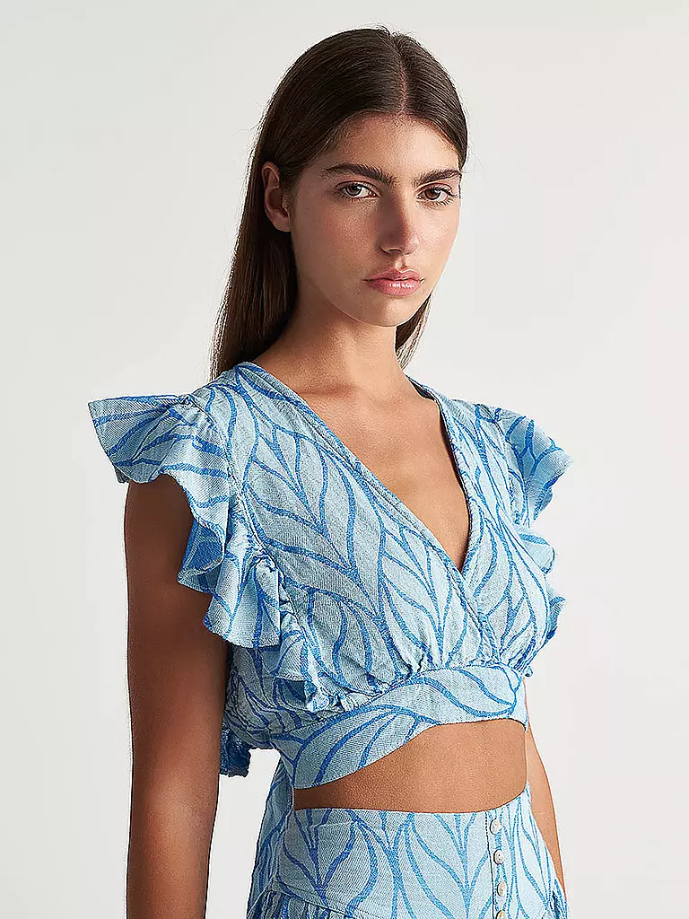 PEARL & CAVIAR Top Cropped Fit ZAKAR blau
