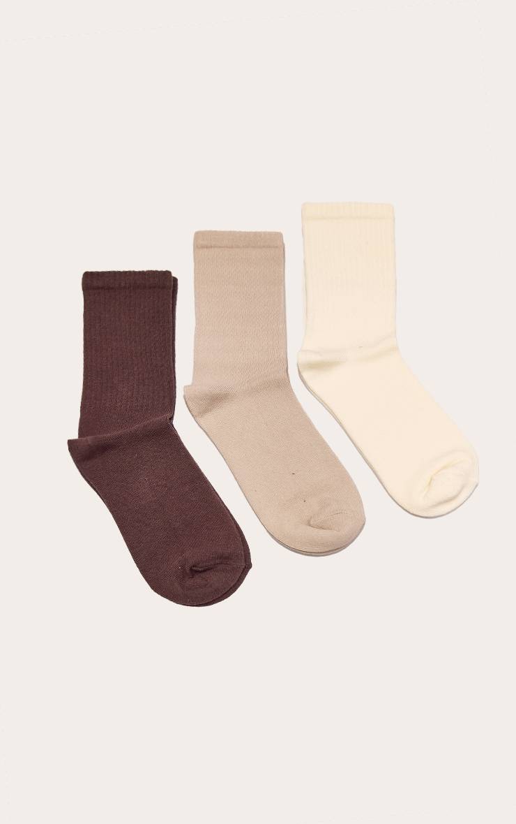 Marron Lot De 3 Paires De Chaussettes Côtelées