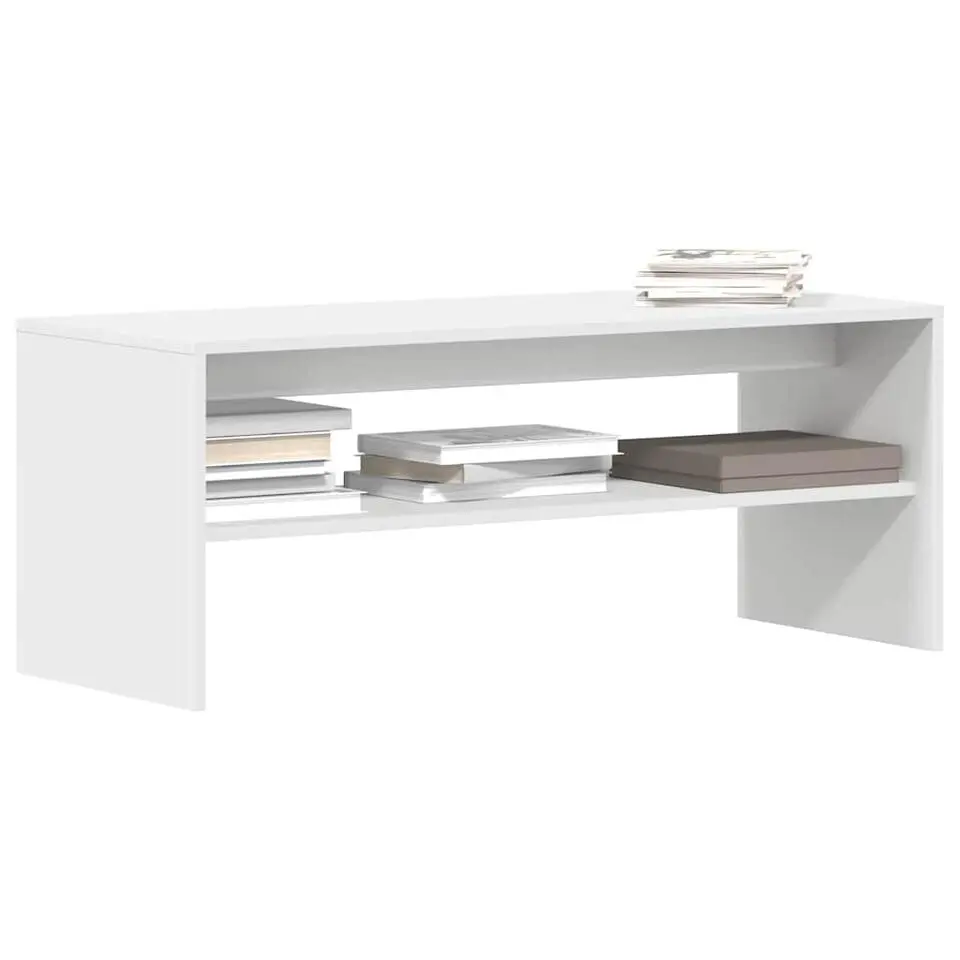 vidaXL - TV-meubel met 1 legplank - Wit - Bewerkt hout - 100x40x40 cm
